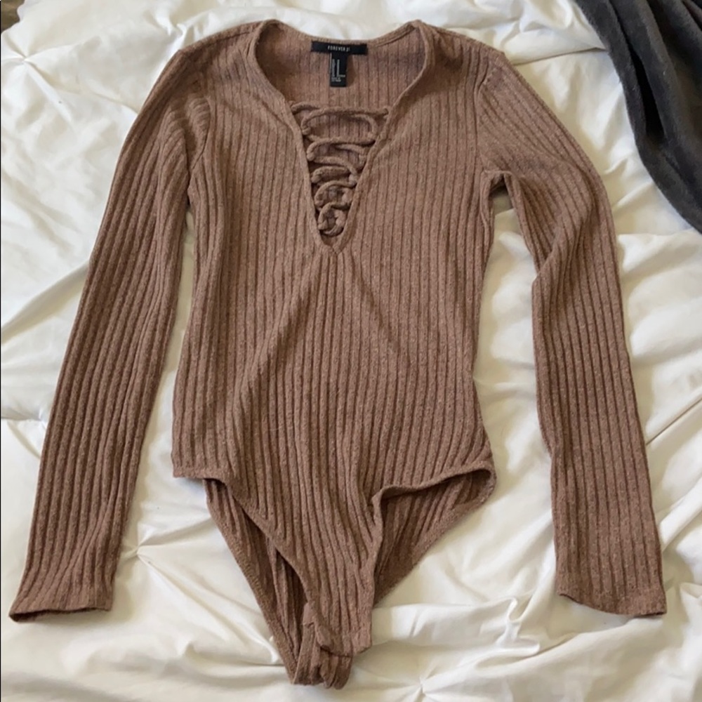 Lace up body suit